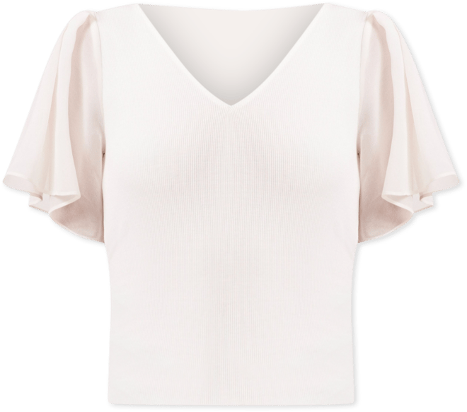 1.STATE Women's Flutter Short Sleeve V-Neck Knit Top - Macy's