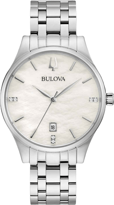 Women's Classic Diamond-Accent Stainless Steel Bracelet Watch 36mm