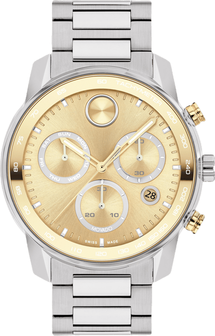 Men's Swiss Chronograph Bold Verso Stainless Steel Bracelet Watch 44mm