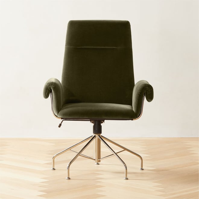 Saviti Modern Olive Velvet Desk Chair + Reviews