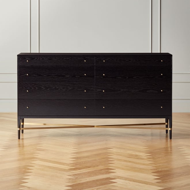 Black and shop oak dresser