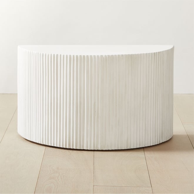 Incovo Short White Modern Half-Moon Side Table + Reviews | CB2 Canada