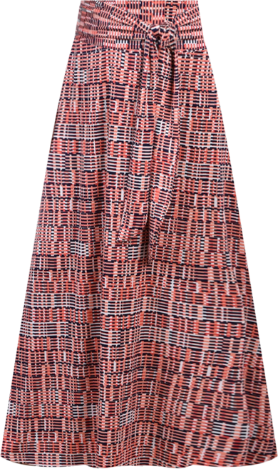 Petite Printed Maxi Skirt with Sash Waist Tie