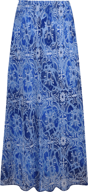 Plus Size Chiffon Maxi Skirt