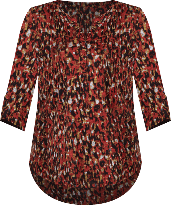 Petite Size 3/4 Roll Sleeve Top