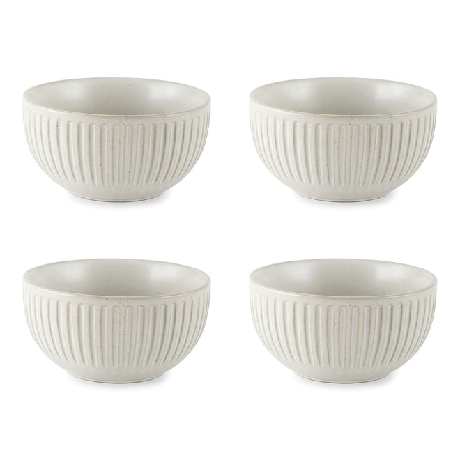 Ribbed Ceramic Mixing Bowls, Set of 3