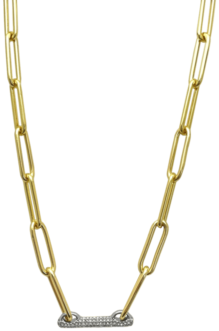 Pave Bar Chain Necklace