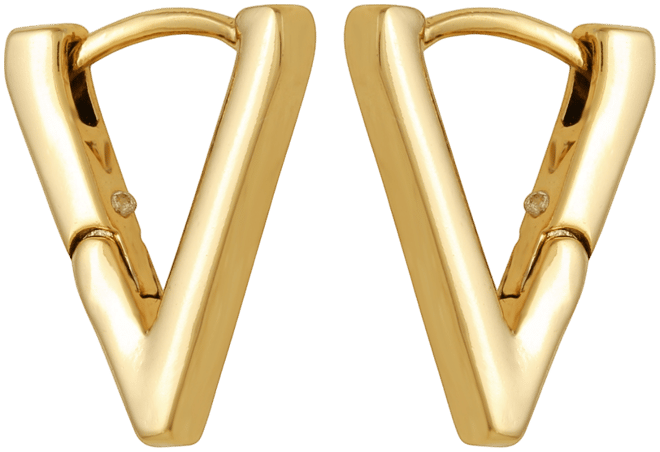 V-Hinge Huggie Earrings