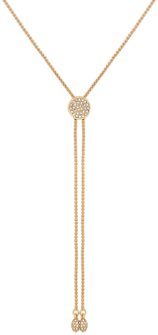 Gold-Tone Pave Slider Bolo Necklace
