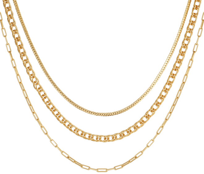 Gold-Tone Multi Layered Chain Necklace