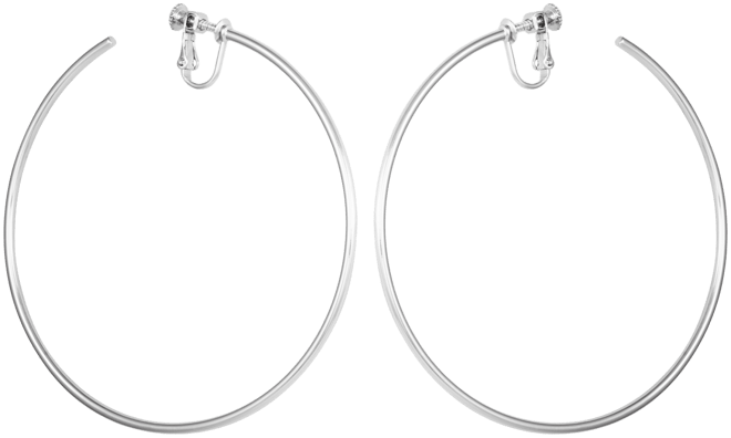 Silver-Tone Large Open Hoop Earrings