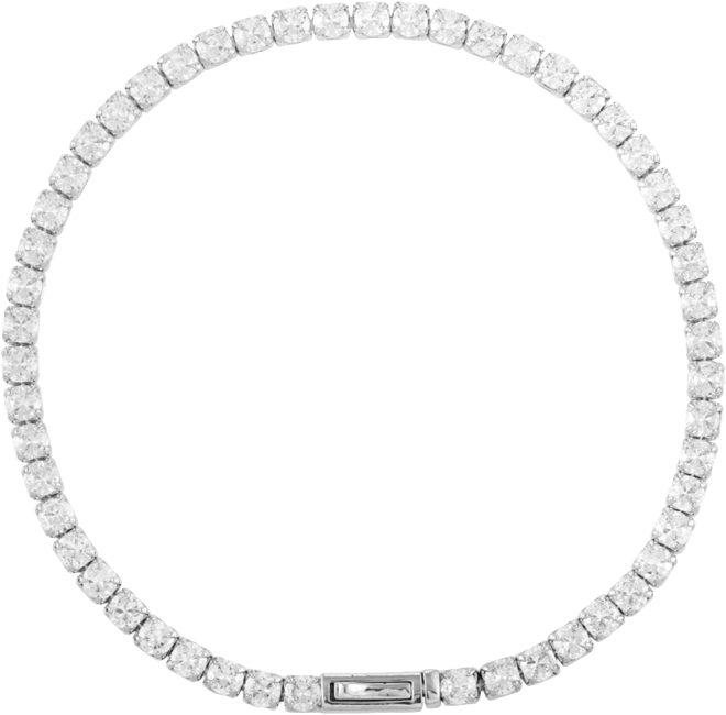 Silver-Tone Cubic Zirconia Tennis Bracelet