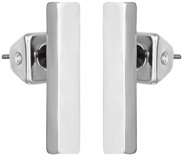 Silver-Tone Rectangle Bar Stud Earrings