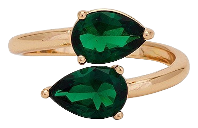 Crystal Teardrop Wrap Ring