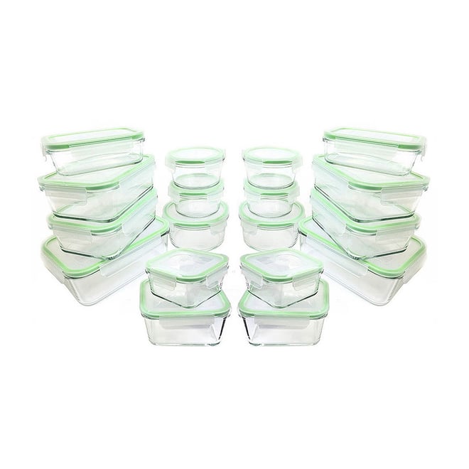 Kinetic Gogreen Glassworks 36-Pc. Oven Safe Glass Food Storage Set