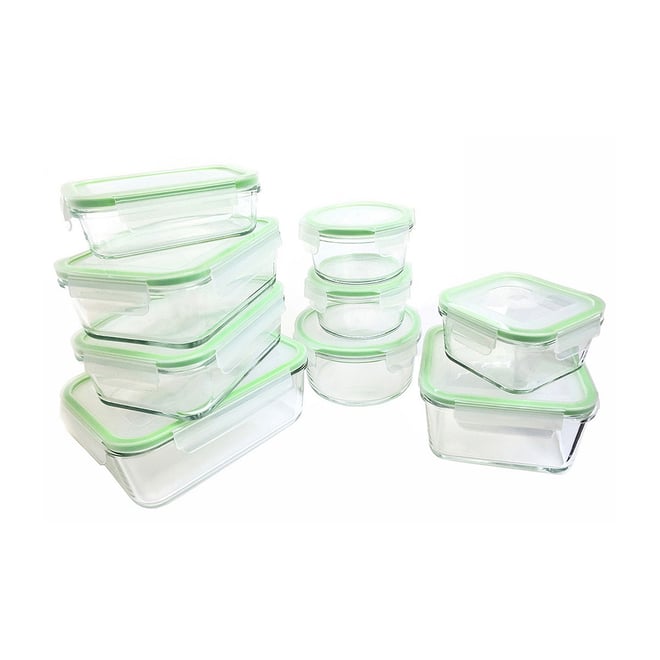 Kinetic Gogreen Glassworks 18-Pc. Oven Safe Glass Food Storage Set