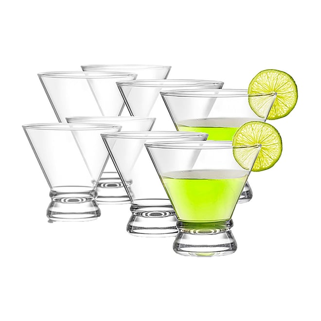 Mikasa Party Set Of 4 Stemless Martini Glasses, 10 Ounce, Clear