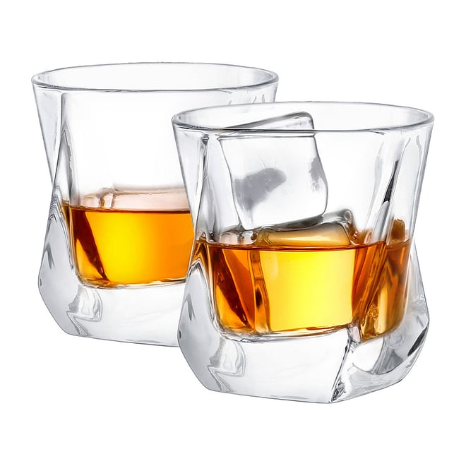 Whiskey Glasses Set of 6 with Elegant Gift Box,10 Oz Premium Old Fashioned Crystal  Glass