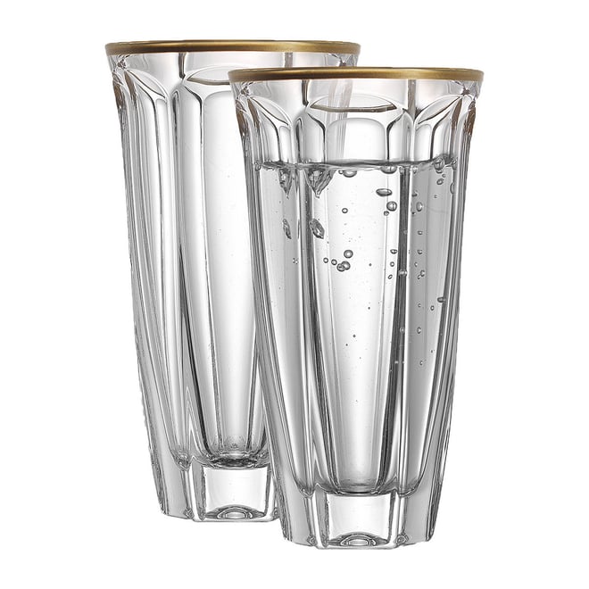 JoyJolt 4 - Piece 15oz. Glass Drinking Glass Glassware Set & Reviews
