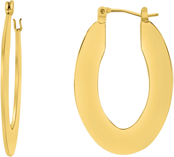 High Polished Oval Hoop Earring