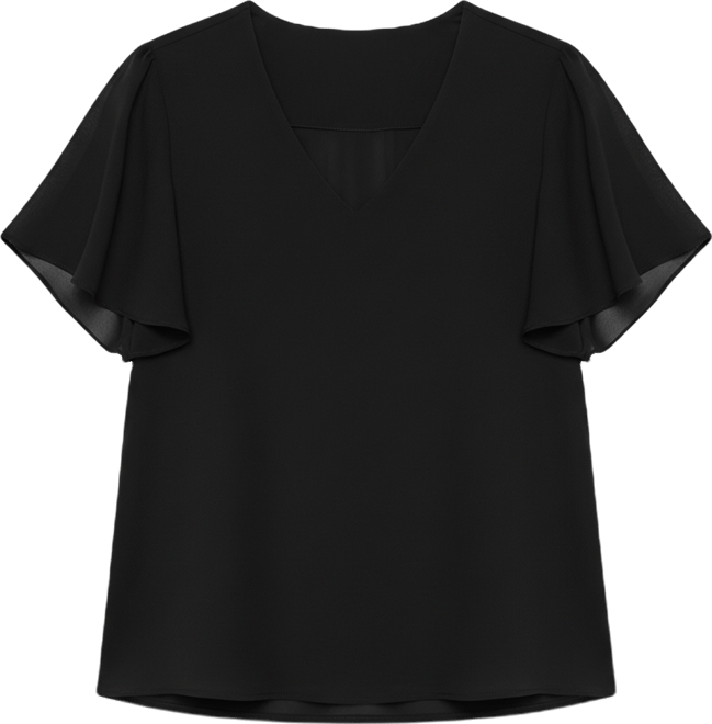 Women's V-neck Tulip Sleeve Blouse