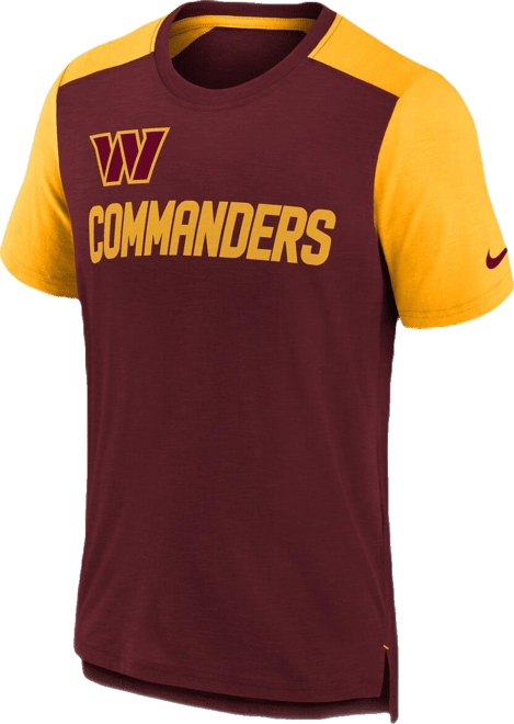 Big Boys  Heathered Burgundy, Heathered Gold Washington Commanders Colorblock Team Name T-shirt