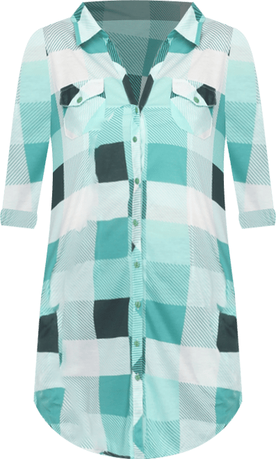 Women's Plaid Tunic Shirt