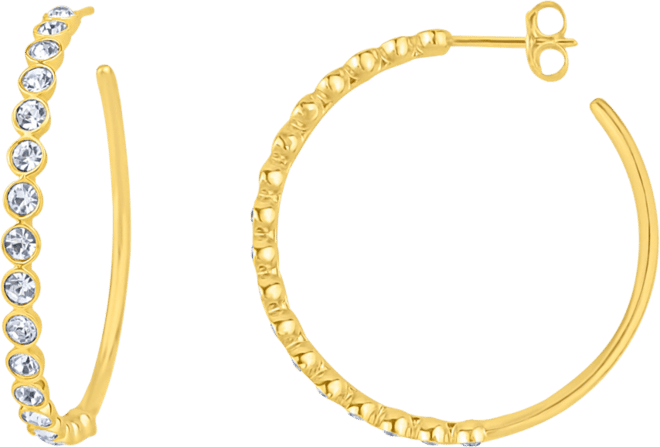 Crystal Post Hoop Earrings