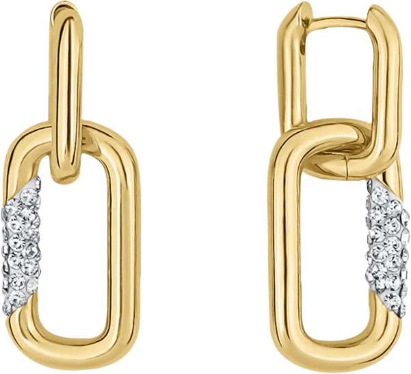 Crystal Hinged Hoop with Interlocked Drop Earrings