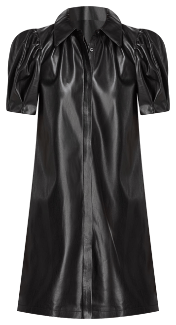 Alice and Olivia Jem Vegan Leather Mini Shift Dress | Bloomingdale's Women
