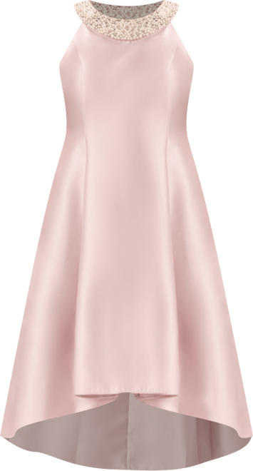 Beaded-Neck Mikado Dress