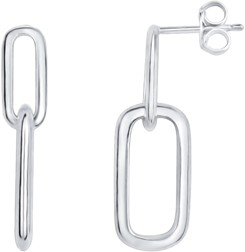 High Polished Link Post Drop Earring