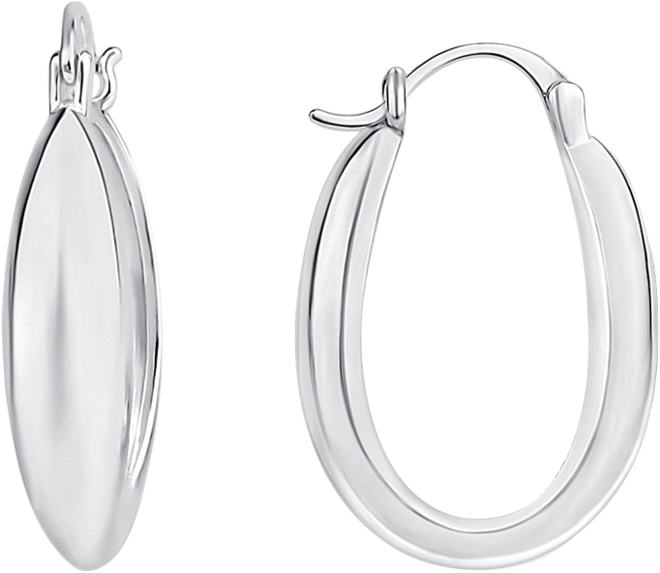 High Polished Oval Hoop Earring