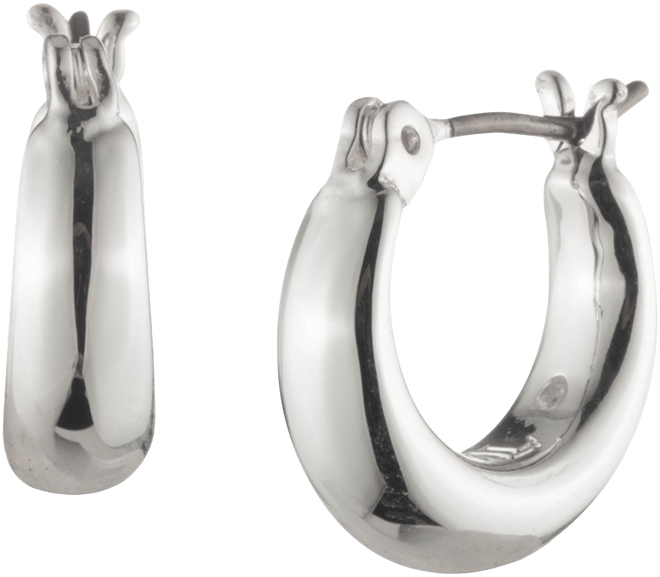 Small Sculpted Hoop Earrings, 0.5"