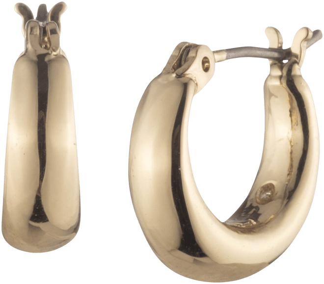 Small Sculpted Hoop Earrings, 0.5"