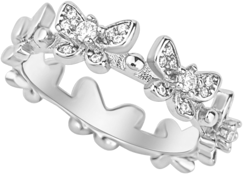 Cubic Zirconia Butterfly Band Ring