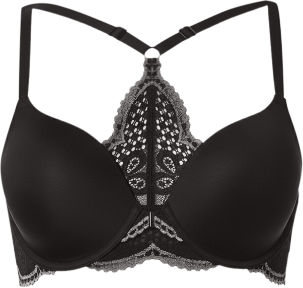 One Fab Fit Lace T-Back Shaping Underwire Front Close Bra 7112