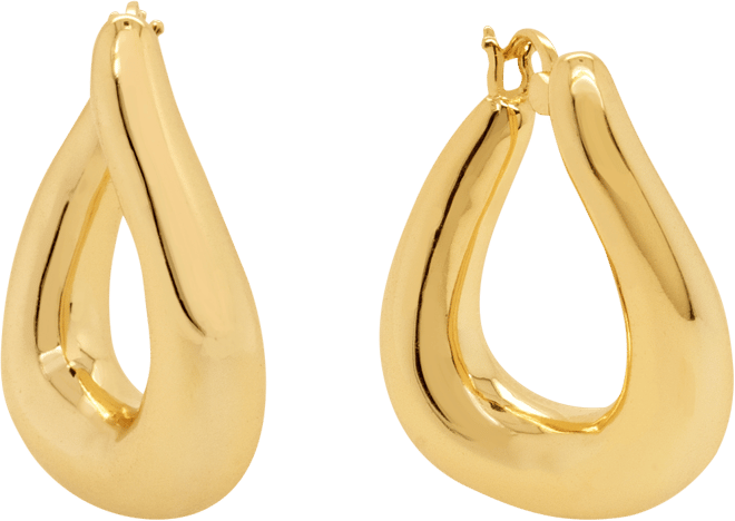 18K Gold Plated Puff Hoop Earring
