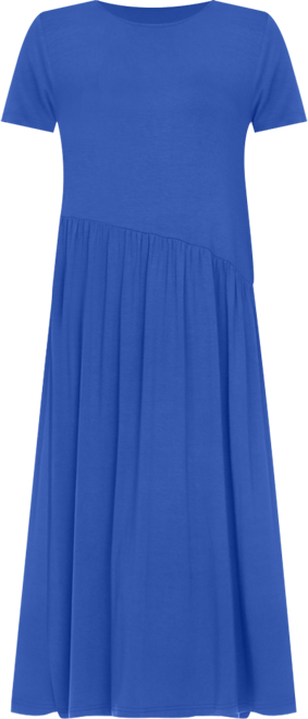 Women's Short Sleeve Asymmetrical Waist Maxi Dress