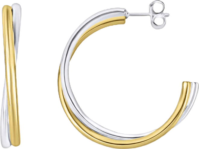 Two Tone Layered Hoop Earring