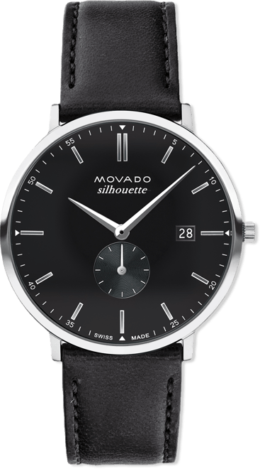 Men's Heritage Black Genuine Leather Strap Watch 40mm