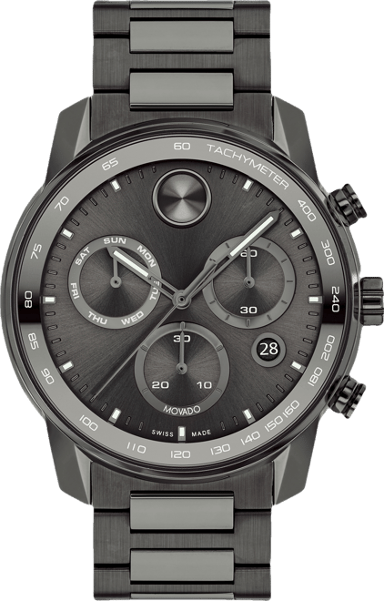 Men's Bold Verso Gunmetal Ionic Plated Steel Bracelet Watch 44mm