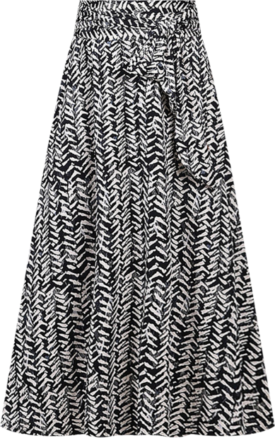 Petite Printed Maxi Skirt with Sash Waist Tie