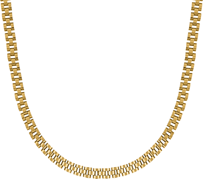 Timepiece Necklace in 18K Gold- Plated Brass