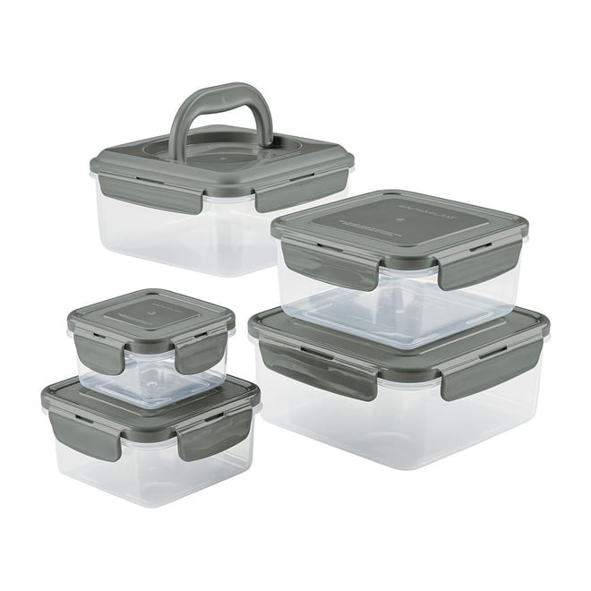 Rubbermaid Meal Prep Premier Food Storage Container, 28 Piece Set, Grey &  Brilliance Storage Plastic Lids | BPA Free, Leak Proof Food Container