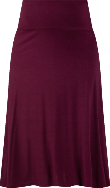 Women Elastic Waist Solid Color Maxi Skirt