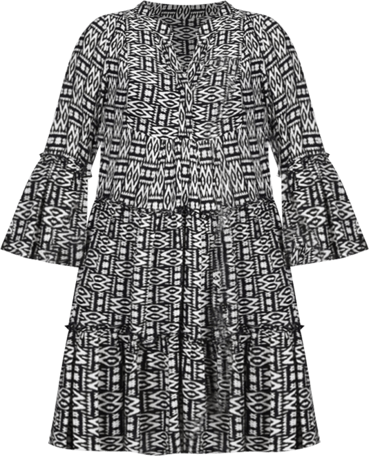 Petite 3/4 Sleeve Tiered Dress