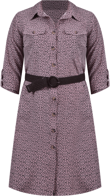 Petite 3/4 Roll Tab Sleeve Shirtdress