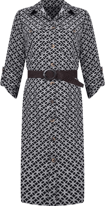 Petite 3/4 Roll Tab Sleeve Shirtdress