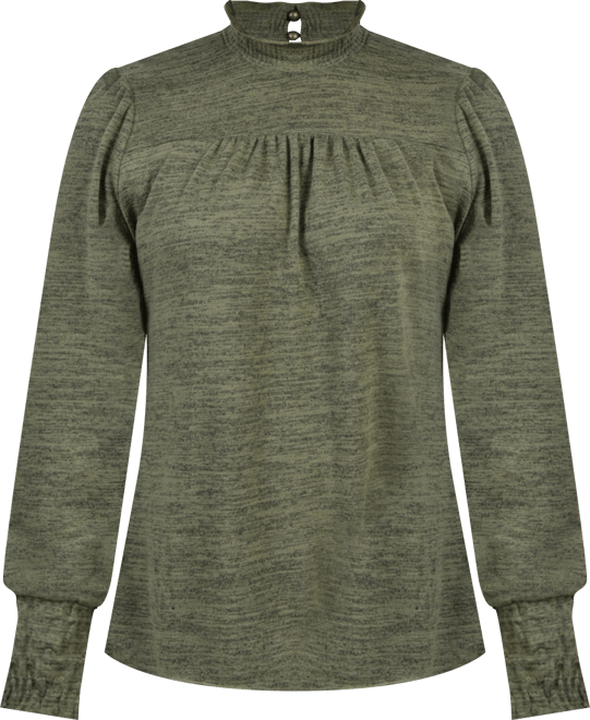 Petite Long Sleeve with Smocking Details Top